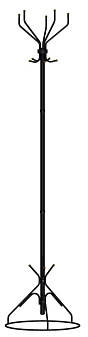 Вешалка напольная "Ажур-2" 10 крючков, цвет черный. Высота 1770 мм. Диаметр основания 450 мм.