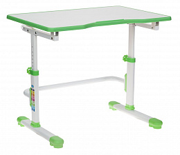 РАСПРОДАЖА Детский растущий стол "Парта"Conductor-001/green" Зеленые элементы декора. Столешница ЛДСП с изменением угла наклона Каркас Белый 79,5Х55см.