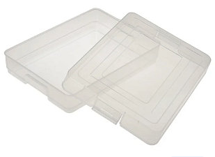 Контейнер для документов  А4, 260*350*65мм, пластиковый, с защелками, прозрачный, разборный