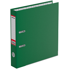 Папка-регистратор бумвинил 50 мм, карман  со сменной информационной этикеткой, металлический протектор нижней кромки, цвет зеленый