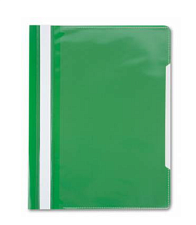 Скоросшиватель пластиковый с обложкой-файлом для информации, карман на лицевой стороне, цвет зеленый