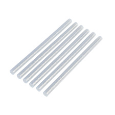 Стержни клеевые, диаметр 11мм, длина 200мм, 6 шт в упаковке, цвет серебристые с блестками
