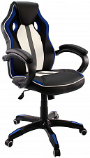 Кресло DikLine KD35-13 материал обивки экокожа,  цвет синий/черный. Пластиковая крестовина. Механизм Топ-ган. Нагрузка до 120 кг