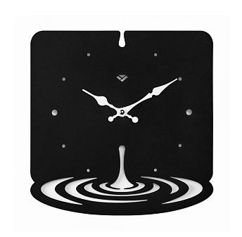 Часы настенные квадратные Рубин Капля, 270х270х40 мм, металл, плавный ход, цвет черный