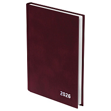 Ежедневник А5 датированный на 2026 BG  бордовый, 168 листов в линию, 135х206мм, обложка бумвинил