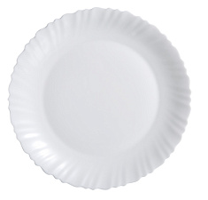 Тарелка десертная Luminarc "Feston" (Фэстон) диаметр 19 см, ударопрочное, закаленное стекло, цвет белый, рельефная