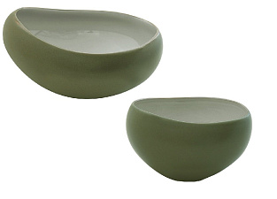 Набор салатников 2 предмета Easy Life "Organica", салатник: диамер 12см объем 0,4л, диаметр 15см объем 0,55л, материал каменная керамика, цвет зеленый