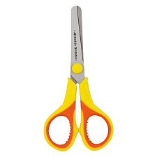 Ножницы 130 мм детские Мульти-Пульти, с линейкой, пластиковые ручки с резиновыми вставками, цвет ассорти