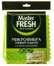 Салфетка из микрофибры 30х30 см "Master FRESH" универсальная 1 шт/уп, плотность 250гр/м2