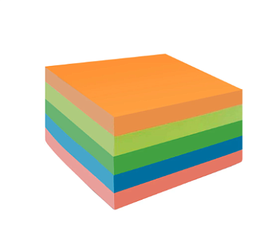 Блок самоклеящийся бумажный, размер 51х51мм, 250листов, 5 неоновых цветов