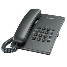 Телефон проводной PANASONIC KX-TS2350 RUT, без дисплея, возможность установки на стене, повторный набор номера, кнопка "флэш", цвет серый