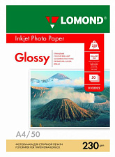 Фотобумага LOMOND А-4,0102022 плотность 230 г/м2, глянцевая, односторонняя, 50 листов, для струйных принтеров.