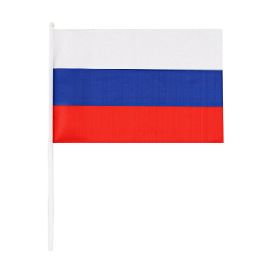 Флаг РФ, 30×45 см, шток 60 см, полиэфирный шёлк