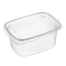 Контейнер одноразовый с крышкой 250 мл, прямоугольный, прозрачный, 100 шт/уп, размер 111х85х51 мм 