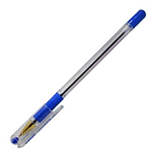 Ручка шариковая Piano "Gold PT-205-12", масляный синий стержень, 0,5 мм, прозрачный корпус, резиновая манжетка