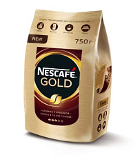 Кофе "Nescafe Gold" растворимый сублимированный в мягкой упаковке 750гр