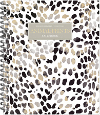 Тетрадь 96 листов А5 в клетку на спирали "Animal Print" обложка мелованный картон, соффтач-лакирование, ассорти 4 дизайна, Полином