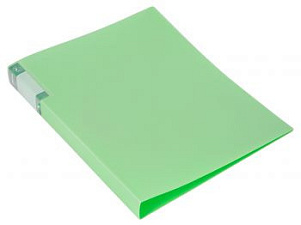 Папка пластиковая с боковым зажимом "Бюрократ Gems GEM07CGRN", с торцевым карманом, ширина корешка 27мм, цвет зеленый турмалин