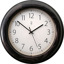 Часы настенные круглые Salute 5346 CLASSICO NERO, дерево стекло, диаметр 35 см, плавный ход, цвет черный