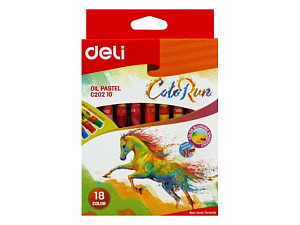 Пастель масляная 18 цветов "Deli ColoRun EC20210", круглой формы