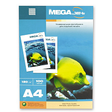 Фотобумага MEGAJET  А-4, плотность 120 г/м2, матовая, 100 листов, для струйных принтеров.