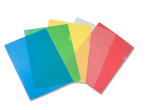 Папка-уголок  пластиковая, А4, плотность 180 мкр, цвет ассорти прозрачный