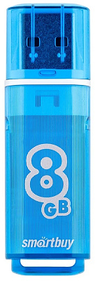 Флеш-носитель   8GB Smart Buy "Glossy", USB 2.0, Голубой, предназначен для хранения и переноса цифровых данных. 