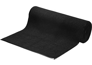 Коврик дорожка VORTEX ширина 90см влаговпитывающий ворсовый ребристый с бордюром, материал - ПВХ/резина, цвет черный/Рулон 15м/Цена за метр
