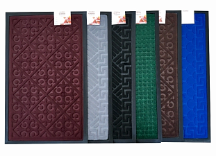 Коврик износоустойчивый "GREAT WAY" размер 50х80см, влаговпитывающий ворсовый на резиновой подложке, ассорти