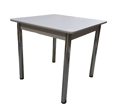 Стол обеденный СТ-7 800х800х740 (ШхГхВ). Металлические опоры из стали с полимерно-порошковым покрытием в цвет Хром Цвет столешницы: Серый.