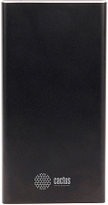 Портативный аккумулятор "Cactus CS-PBFSJT-10000" тип батареи Li-pol, 2 USB-разъема, емкость батареи 10000мAч, сила тока на выходе 2.1A, размер 139x72x16.5мм, цвет черный