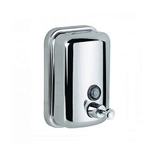 Дозатор для жидкого мыла и дезинфицирующих средств  500 мл, нержавеющая сталь марки AISI 201,глянцевый, размеры: 150х98х57мм, 