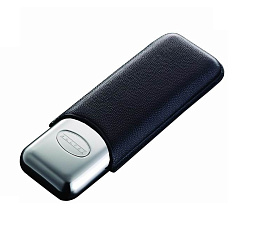 Футляр DALVEY для 2-х сигар, кожаный чехол, нержавеющая сталь