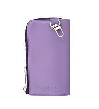 Ключница Sergio Belotti 7404 bergamo purple натуральная кожа, цвет фиолетовый, размер 14х8х2 см, Закрывается на молнию. Внутри отделение с кольцом для ключей.