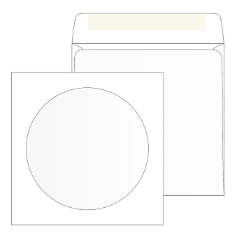 Конверт для CD 125x125 мм с окном декстрин 