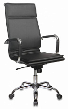 Кресло СН-993/black Обивка - черная экокожа. Хромированная крестовина. Хромированные подлокотники. Механизм Топ-ган. Нагрузка до 120 кг.