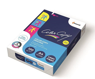 Бумага Color Copy А-4, плотность 120 г/м2, белизна 160%,яркость 98% ISO, 250 листов, каландрированная.