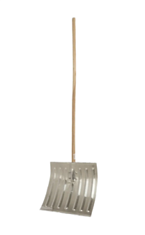 Лопата  СНЕГОУБОРОЧНАЯ "Русич-6" алюминиевая, металлическая кромка, деревянный черенок d30 мм, размер рабочей части: 420х370 мм, Общая длина 1400 мм.