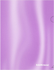 Папка-уголок "ErichKrause Glossy Candy" пластиковая, А5+(184х226мм) плотность 180 мкр, цвет ассорти полупрозрачный зеркальный