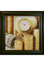 Картина с кристаллами Swarovski "Время деньги 3", Размер: 38*38 см, арт.1406