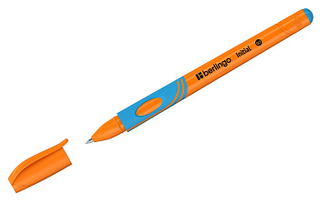 Ручка шариковая Berlingo "Initial" для левшей и правшей, синий стержень, 0,7 мм, корпус ассорти трехгранный, резиновая манжетка