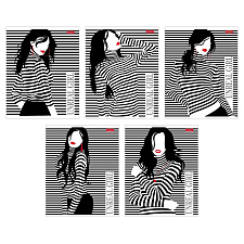 Тетрадь 48 листов А5 в клетку на скобе Хатбер "Удивительные девушки" обложка крафт. картон,  с полями, 5 дизайнов