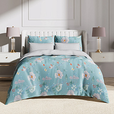 Комплект постельного белья 2-спальный Макси Сатин/Комфорт  "Весна" Простыня на резинке 160х200х20 см, пододеяльник 175х215 см, наволочка 70х70 см - 2шт, наволочка 50х70 см- 2 шт.