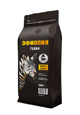 Кофе Эфиопия Сидамо Гуджи в зернах 1кг мягкая упаковка 100% Арабика, Степень обжарки - 7