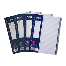 Разделитель листов пластиковый А4 от 1 до 31, Deli E38158, с инфополем цифровой, серый