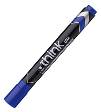 Маркер перманентный скошенный "Deli EU10130 Think" ширина линии 1,5-5 мм, цвет синий