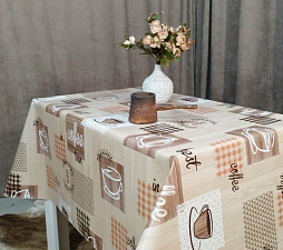 Скатерть Клеенка на нетканой основе (рулон 20 метров) ширина 137см, DECOR кофе		