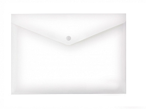 Папка с кнопкой конверт пластиковая, А4, плотность150 мкр,размер 235х325 мм, прозрачная, бесцветная 