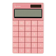 Калькулятор Deli 12 разряд. Deli NuSign ENS041-hink бухгалтерский, настольный, размер 165х103х15 мм, цвет розовый