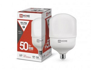 Лампа светодиодная 50 W цоколь Е27 4000К 4500lm LED-HP-PRO, адаптер Е40, 230V
